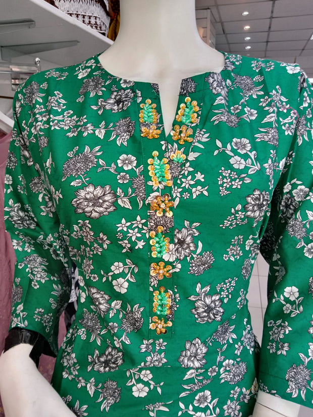 Embellished 2PC Soft Cotton Shalwar Kameez Dress SS3947