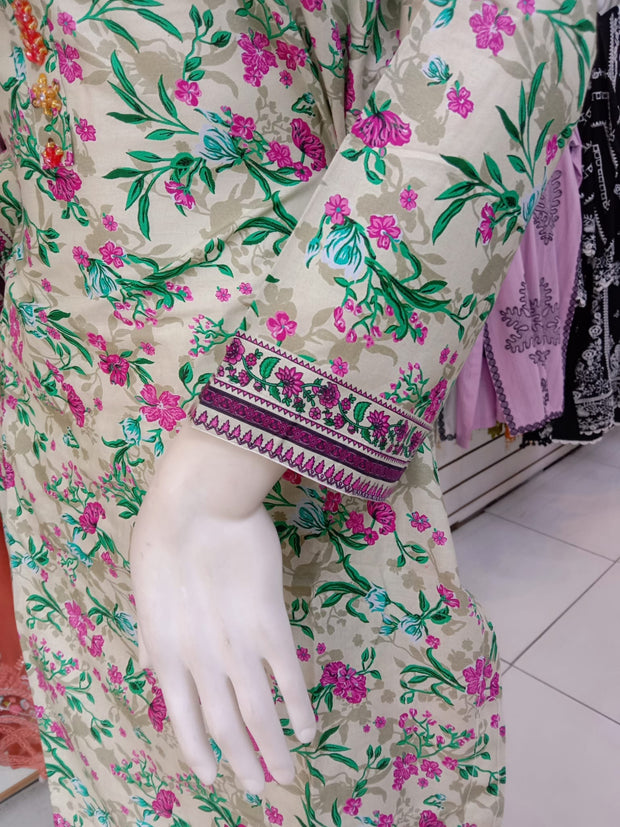 Embellished 2PC Soft Cotton Shalwar Kameez Dress SS3950