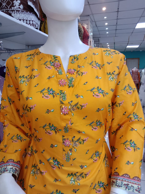 Embellished 2PC Soft Cotton Shalwar Kameez Dress SS3953