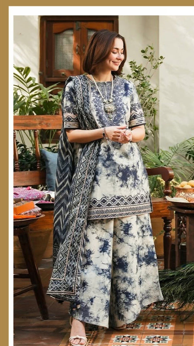 Sapphire Inspired Blue 3PC Shalwar Kameez Ready to wear SS4008