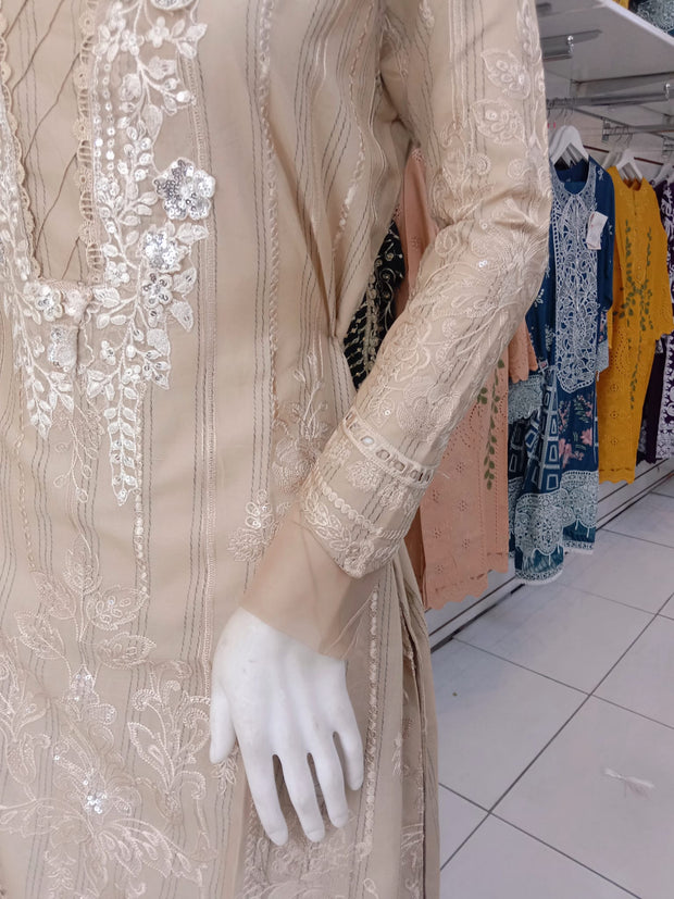 Gold Cotton Cambric Readymade Shalwar Kameez 3PC SS3960