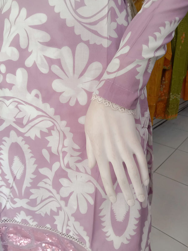 Maria B Inspired Lilac Readymade Shalwar Kameez 3PC SS3956