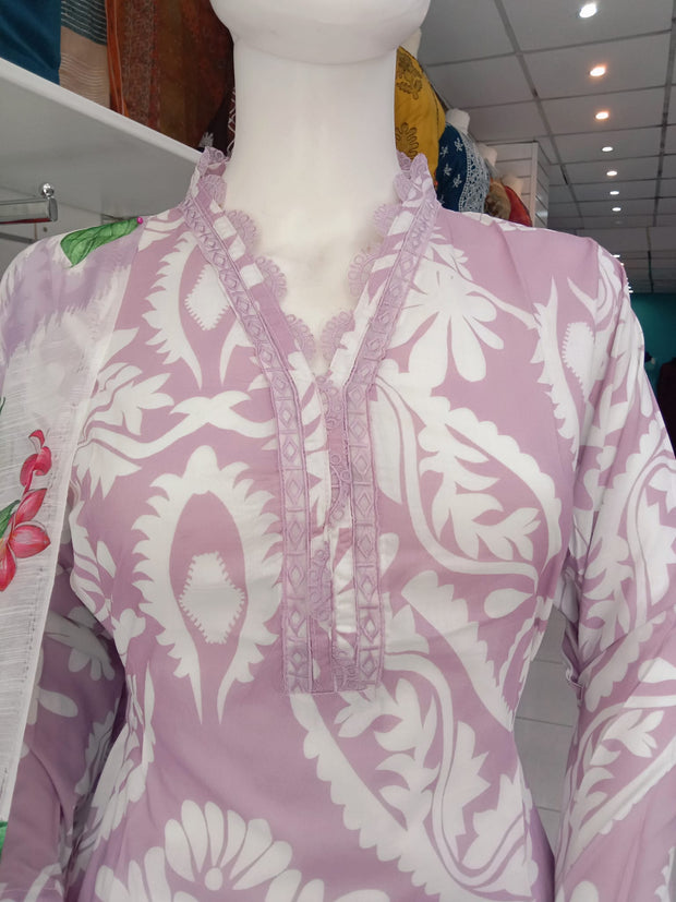 Maria B Inspired Lilac Readymade Shalwar Kameez 3PC SS3956