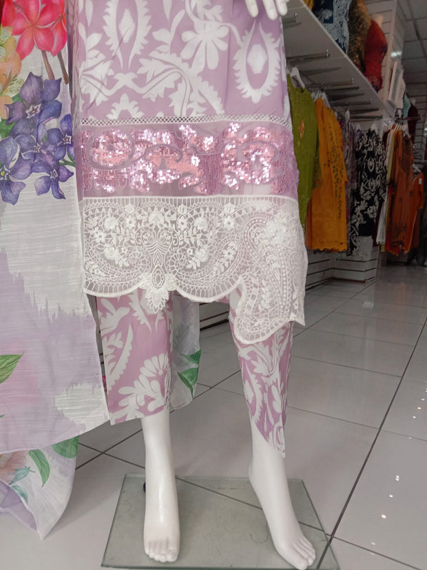 Maria B Inspired Lilac Readymade Shalwar Kameez 3PC SS3956
