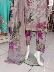Purple Cambric Readymade Shalwar Kameez 3PC SS3961