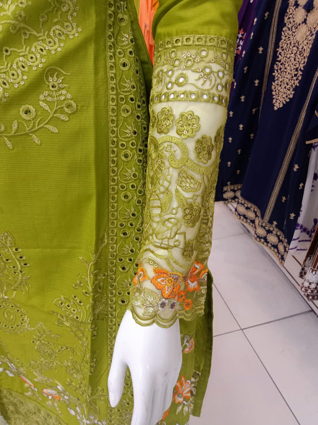 Green Cambric Readymade Shalwar Kameez 3PC SS3965