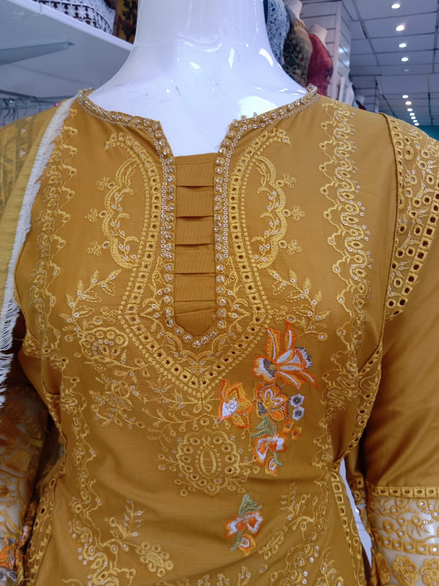 Gold Cambric Readymade Shalwar Kameez 3PC SS3964
