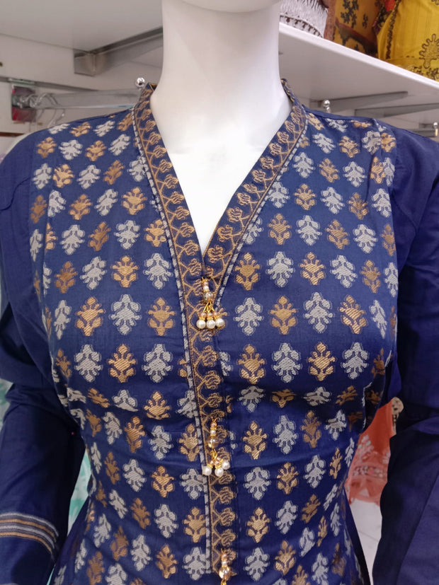 Khaadi 2pc Banarsi Cotton Shalwar Kameez Dress SS3976