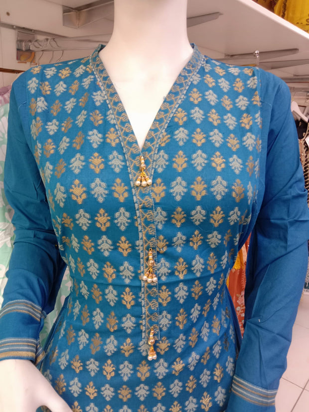 Khaadi 2pc Banarsi Cotton Shalwar Kameez Dress SS3973