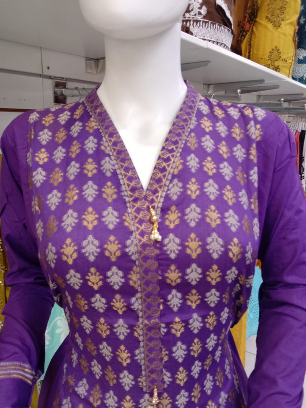 Khaadi 2pc Banarsi Cotton Shalwar Kameez Dress SS3971