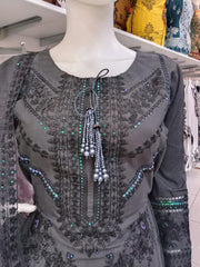 Black Cambric Readymade Shalwar Kameez 3PC SS3979