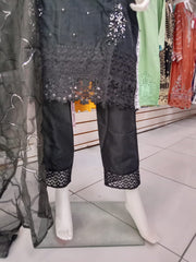 Black Cambric Readymade Shalwar Kameez 3PC SS3981