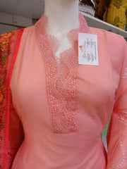 Peach Cambric Readymade Shalwar Kameez 3PC SS3988