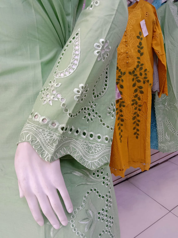 Green Cambric Readymade Shalwar Kameez 3PC SS3989