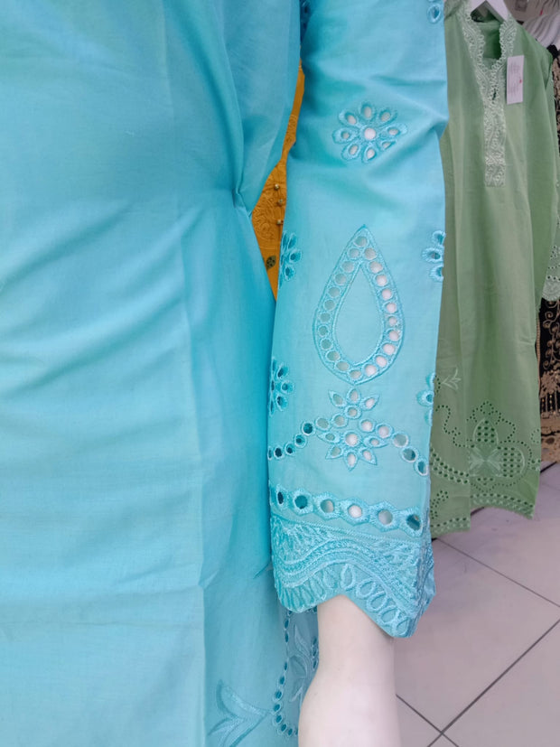 Blue Cambric Readymade Shalwar Kameez 3PC SS3987