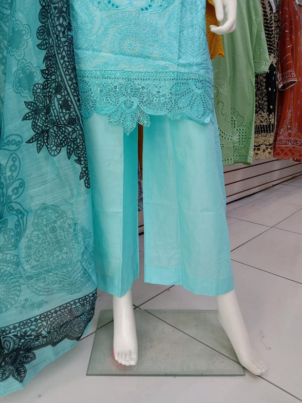 Blue Cambric Readymade Shalwar Kameez 3PC SS3983