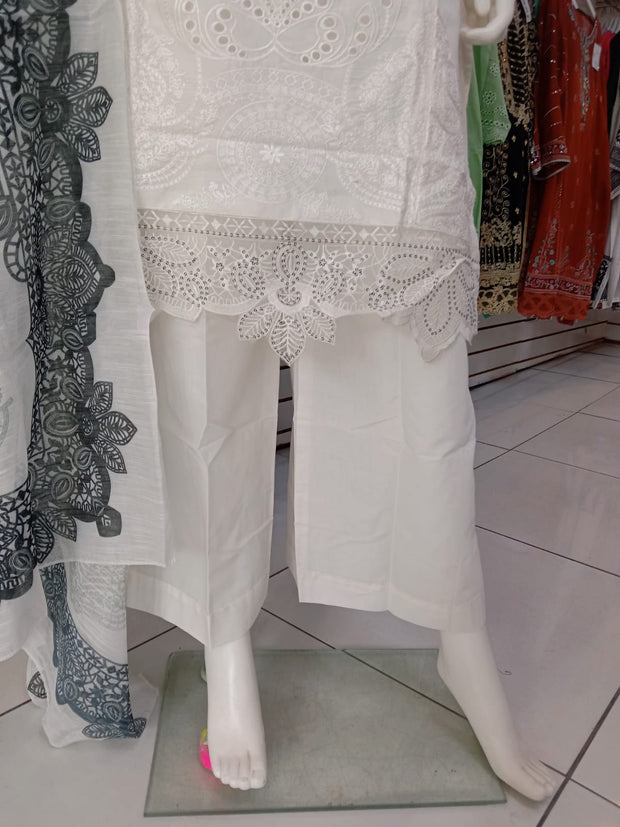White Cambric Readymade Shalwar Kameez 3PC SS3984