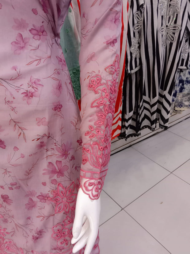 Iznik Inspired Pink 3PC Shalwar Kameez Ready to wear SS4005