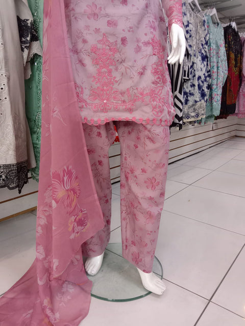 Iznik Inspired Pink 3PC Shalwar Kameez Ready to wear SS4005