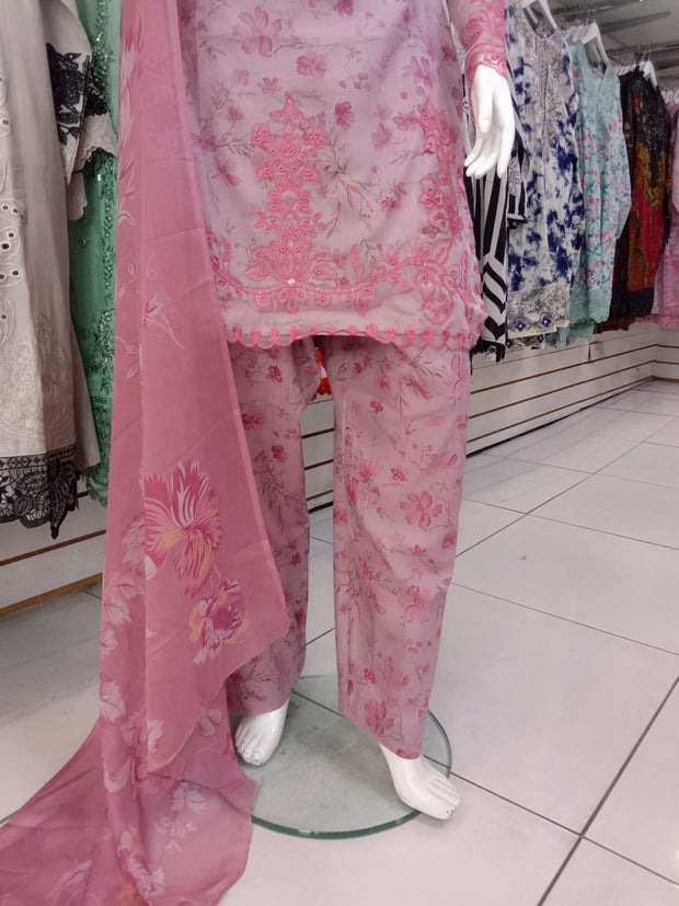 Iznik Inspired Pink 3PC Shalwar Kameez Ready to wear SS4005