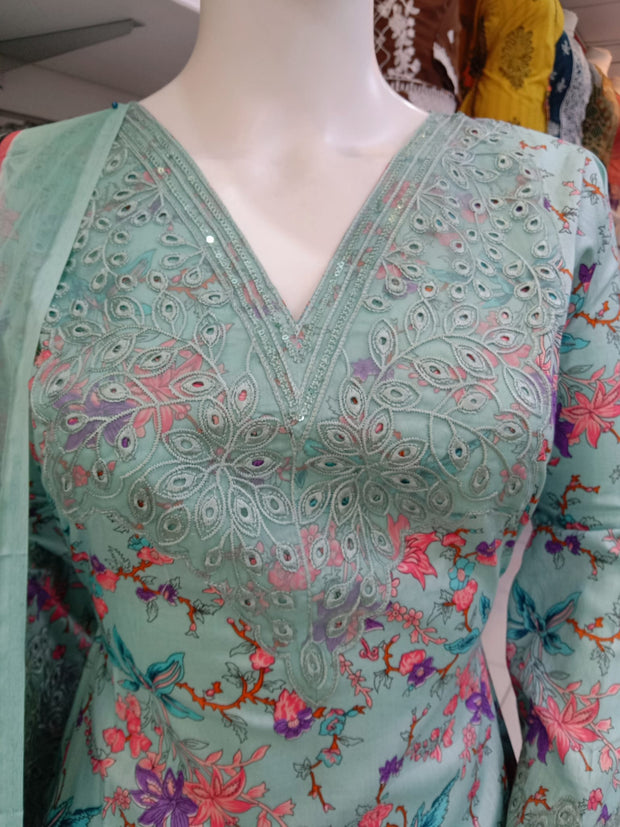 Iznik Inspired Blue 3PC Shalwar Kameez Ready to wear SS4007