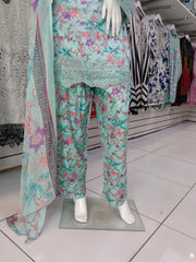 Iznik Inspired Blue 3PC Shalwar Kameez Ready to wear SS4007