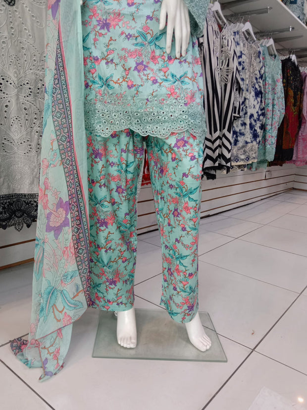 Iznik Inspired Blue 3PC Shalwar Kameez Ready to wear SS4007