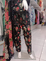 Iznik Inspired Black 3PC Shalwar Kameez Ready to wear SS4006