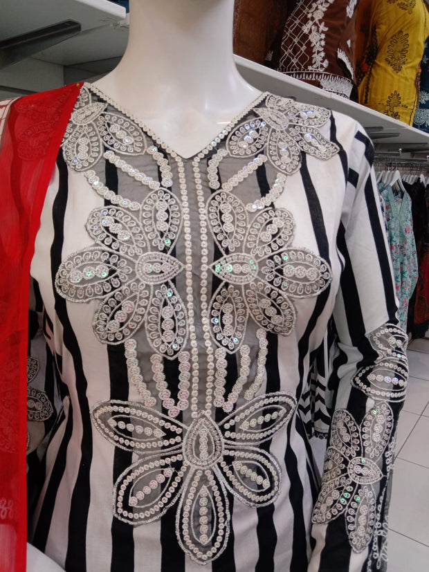 Maria B Inspired Black 3PC Shalwar Kameez Ready to wear SS4002