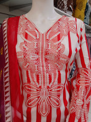 Maria B Inspired Red 3PC Shalwar Kameez Ready to wear SS4003