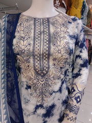 Sapphire Inspired Blue 3PC Shalwar Kameez Ready to wear SS4008
