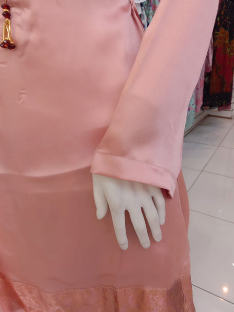 Pink Satin 3PC Farshi Shalwar Kameez Dress SS4009