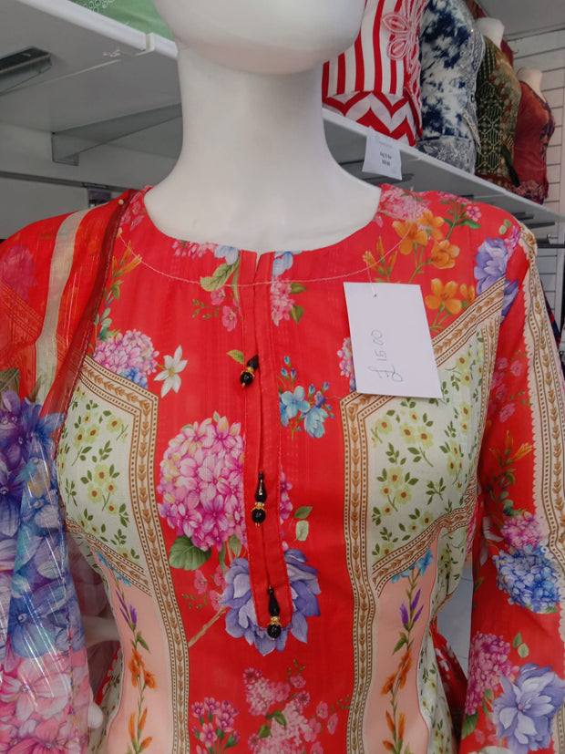 Summer Digital Print 3PC  Shalwar Kameez Dress SS4028