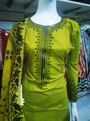 Silky Cotton 3PC  Shalwar Kameez Dress SS4050