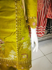 Silky Cotton 3PC  Shalwar Kameez Dress SS4058