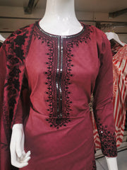 Silky Cotton 3PC  Shalwar Kameez Dress SS4051