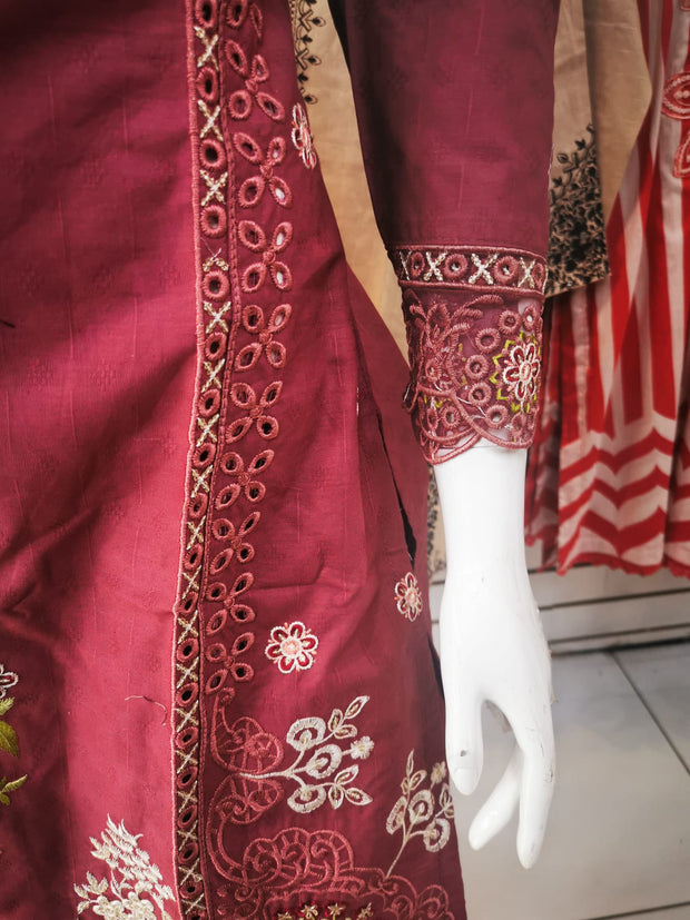 Silky Cotton 3PC  Shalwar Kameez Dress SS4059