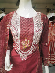 Silky Cotton 3PC  Shalwar Kameez Dress SS4059