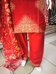 Silky Cotton 3PC  Shalwar Kameez Dress SS4052
