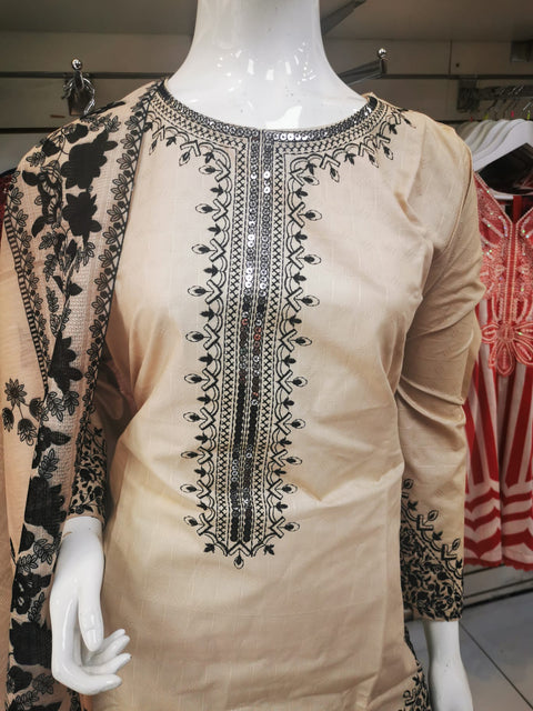 Silky Cotton 3PC  Shalwar Kameez Dress SS4053