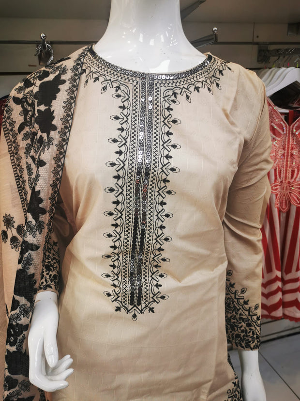 Silky Cotton 3PC  Shalwar Kameez Dress SS4053