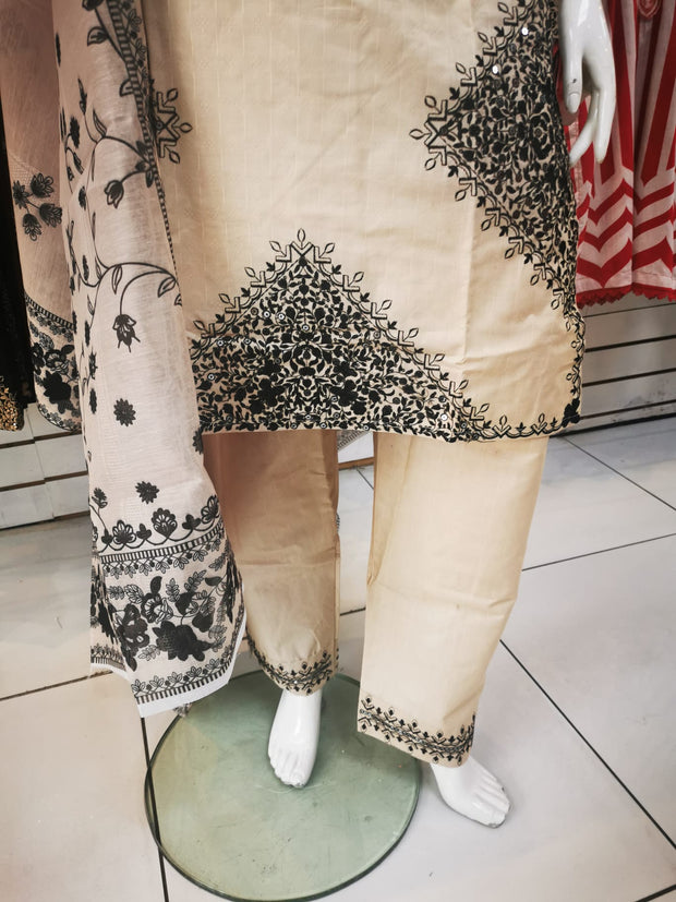 Silky Cotton 3PC  Shalwar Kameez Dress SS4053