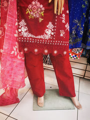 Silky Cotton 3PC  Shalwar Kameez Dress SS4061