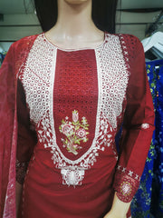 Silky Cotton 3PC  Shalwar Kameez Dress SS4061
