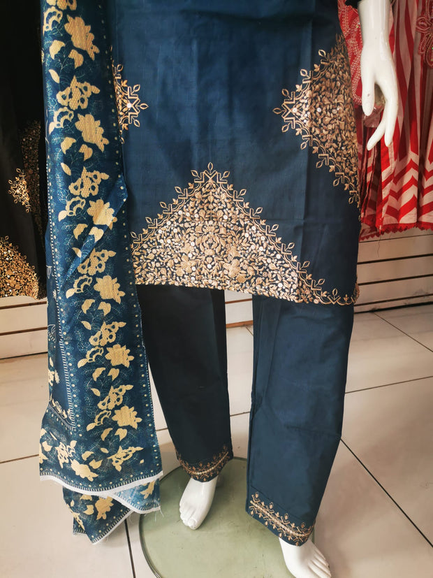 Silky Cotton 3PC  Shalwar Kameez Dress SS4054