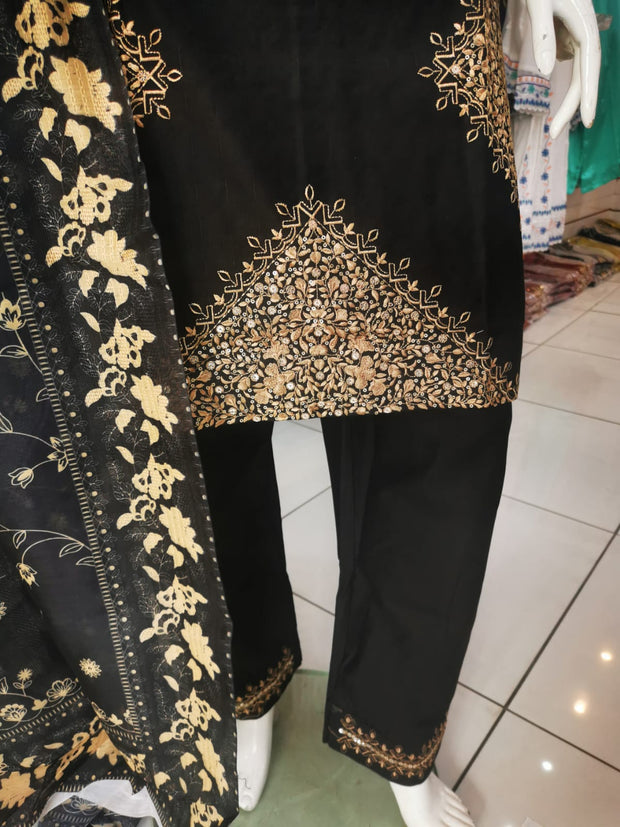 Silky Cotton 3PC  Shalwar Kameez Dress SS4055