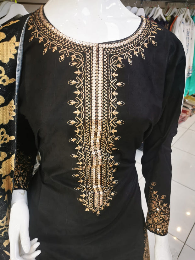 Silky Cotton 3PC  Shalwar Kameez Dress SS4055