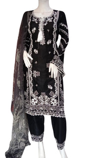 Black Bamber Cotton 3PC Shalwar Kameez Dress SS3935