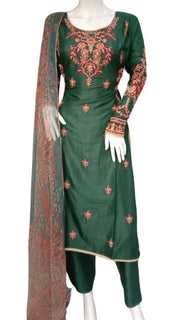 Green Bamber Cotton 3PC Shalwar Kameez Dress SS3938