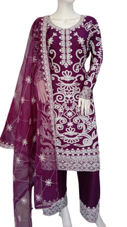 SS3920- Linen Embroidery - Readymade - Shalwar Kameez 3PC